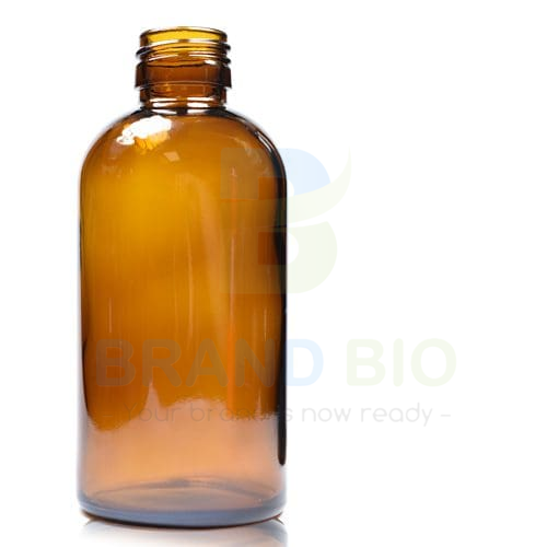 200ml-Amber-glass-Boston-Bottle-1-2 قنينة زجاجية بنية - الصورة 1