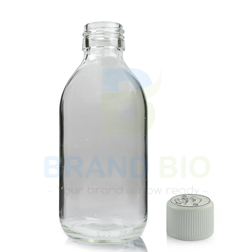 200ml-Clear-Glass-Bottle-with-CRC قنينة بلاستيكية بيضاء (PET) - الصورة 1