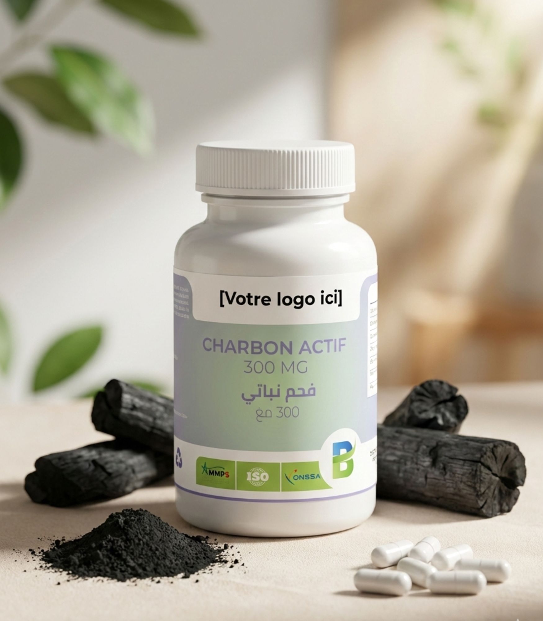 فحم-نباتي-300-مغCHARBON-ACTIF-300-MG فحم نباتي 300 مغ - الصورة 1